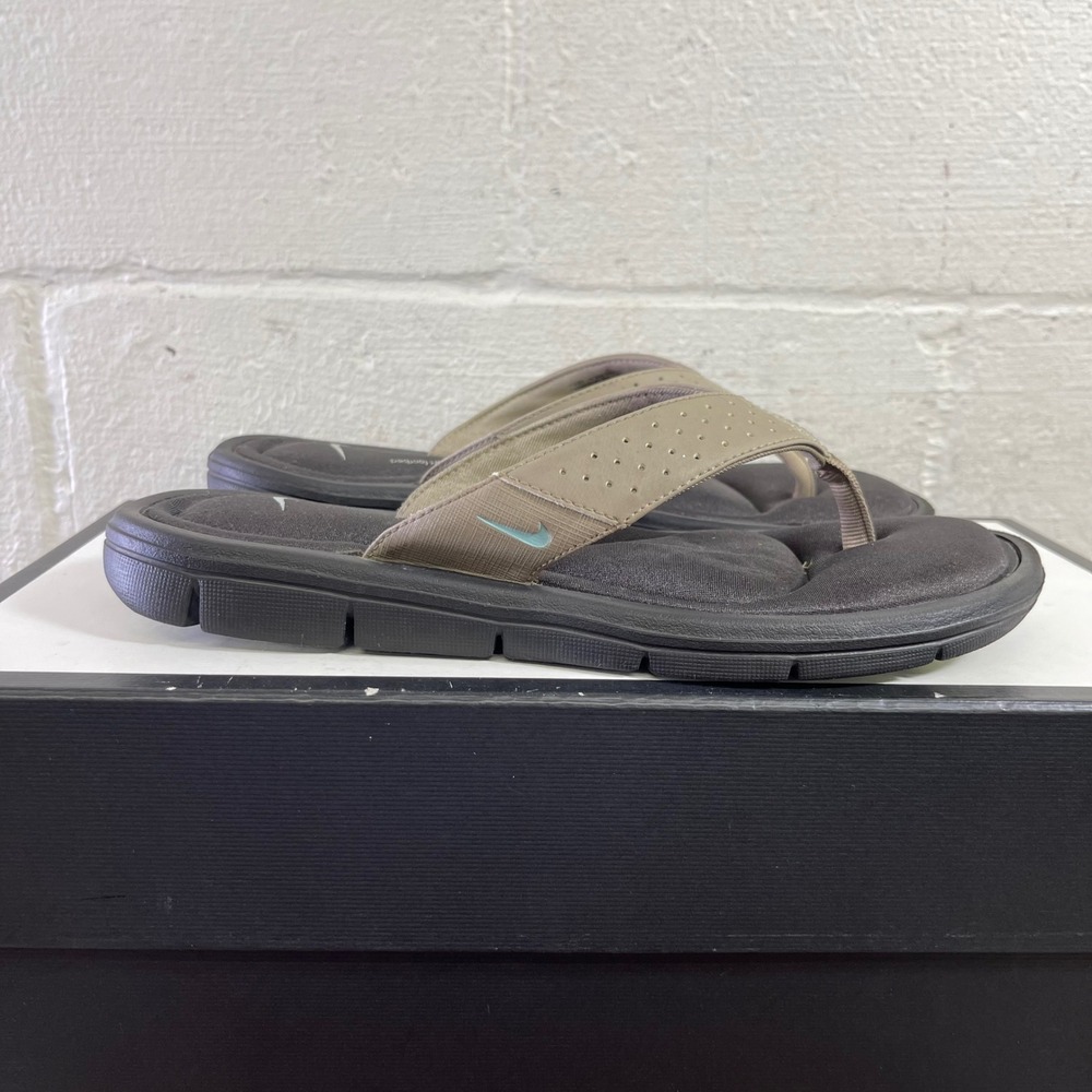 Nike Ultra Comfort Brown Thong Flip Flops Sandals Slip On Women's 8 US/6.5 UK